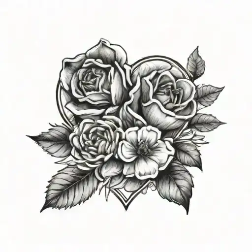 March And February Birth Flower In A Heart Shape