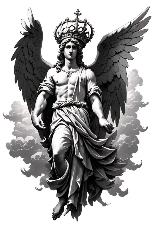 St Michael Arch Angel With Crown And Clouds