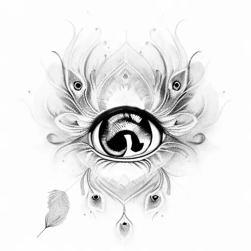 Peacock Deather And Eyes