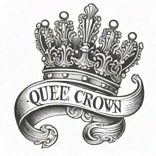 Queen Crown Simpel With Words