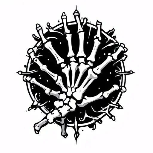 Hand Tattoo Skeleton Bones