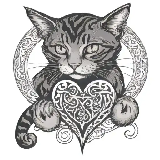 Cat Heart Infinity Symbol