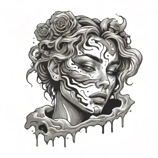 Galaxy Melting Into Female Face