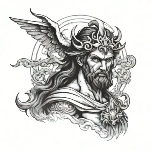 Greek God Of Hell With Something In The Background To Compliement It