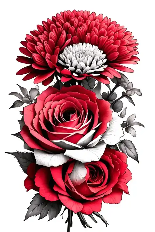 Roses Chrysanthemum Daffodils Bouquet Wrapped