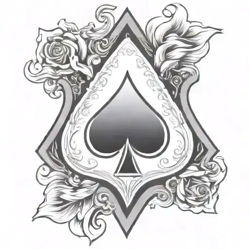 Ace Of Spades Card With Fire Around It