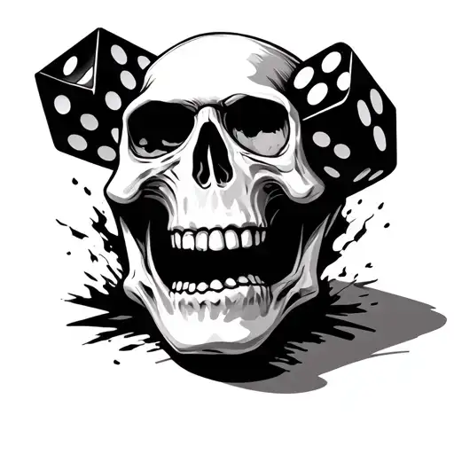 Fuzzy Dice Laughing Skull