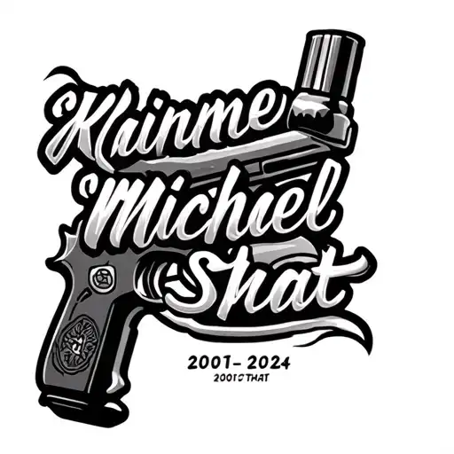 Gun Bullets Text That Says Kainen Michael 2001-2024