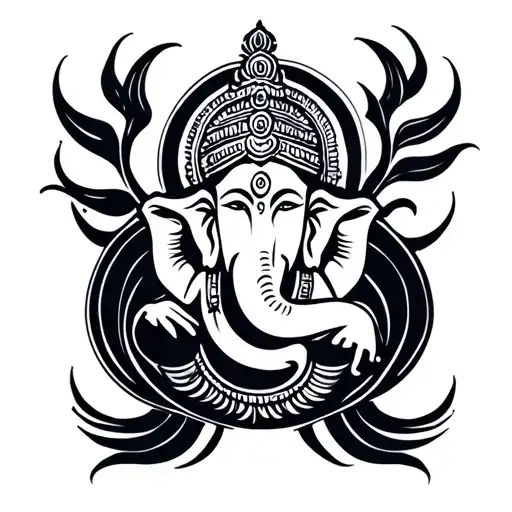 K With Hidden N In It And Ganpti Bappa Symbol Intertwined