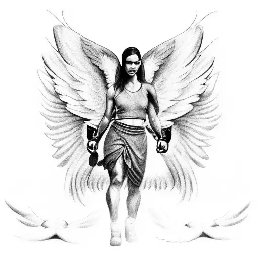 A Boxer With Wings Like An Angel In The Ring