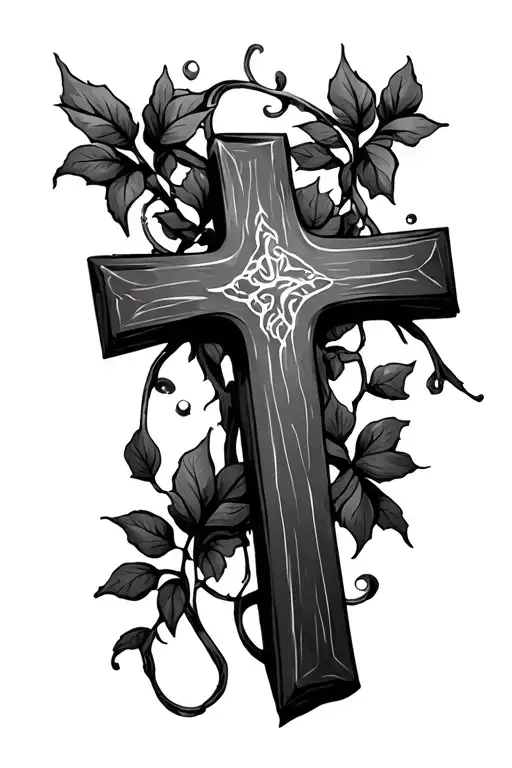 3 Crosses With A Vine Around Them