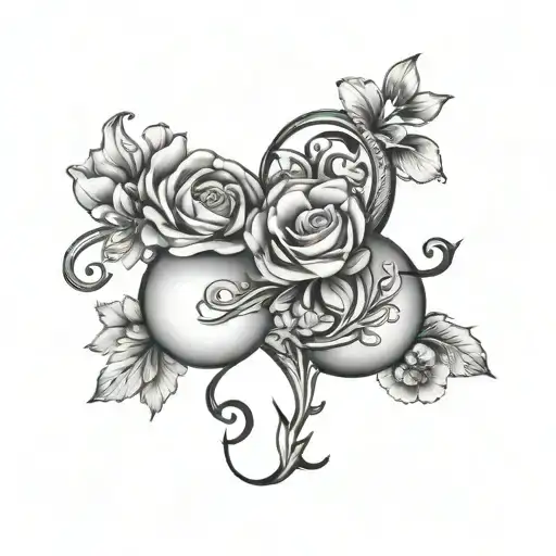 Double Venus Symbol With Dainty Flowers