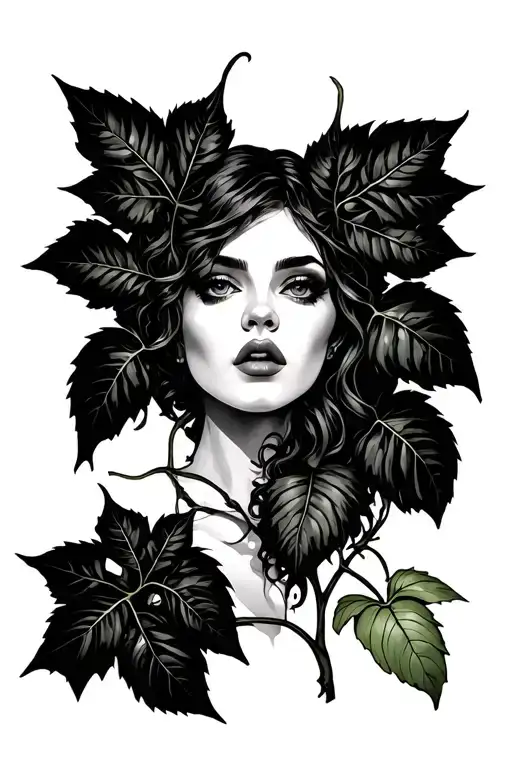 Poison Ivy With Leaf And Carnivor Plant For Full Arm