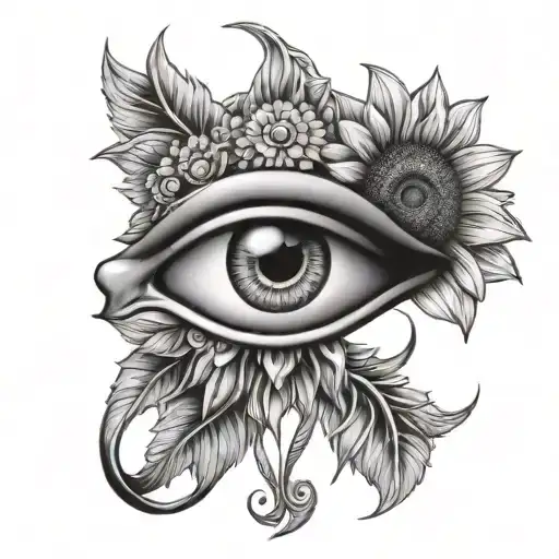 Eye Of Ra And Sunflower