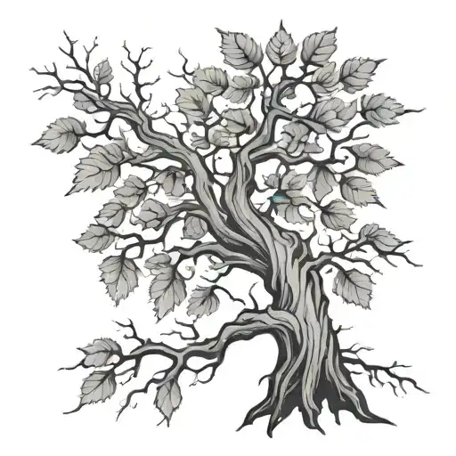 Dead Tree With 9 Leafs