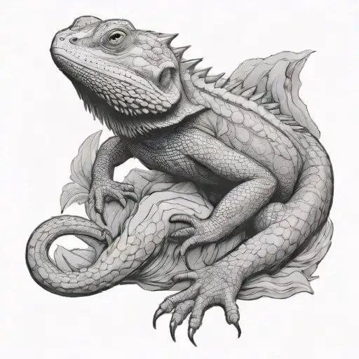 Bearded Dragon With Human Anatomy