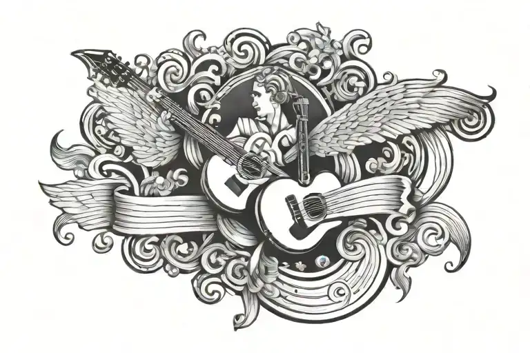 Christian Music Tattoo For Chest
