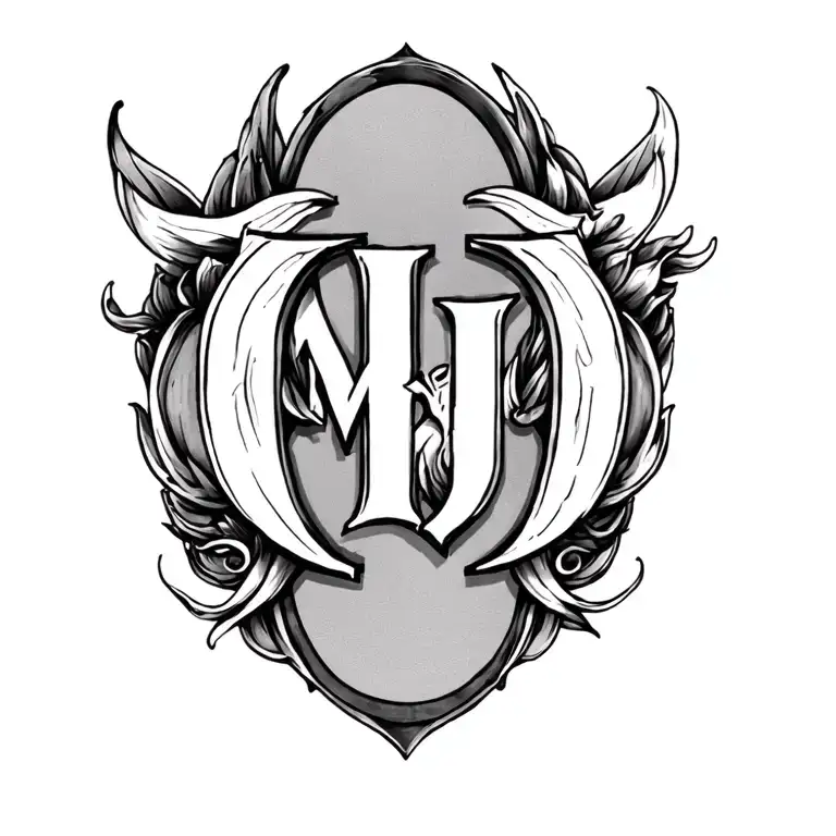 Letters Mj In Middle With A G On Each Side