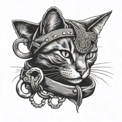 Cat With Bandana Handcuffs