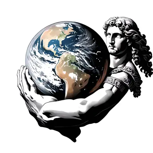 Greek God Holding Earth Globe