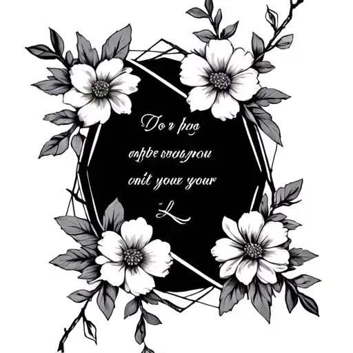Flowers On A Diagonal Vine With A Quote Down The Centre