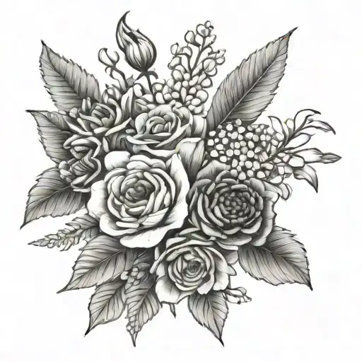 Bouquet Of Birth Flowers Jan Feb Mar Apr