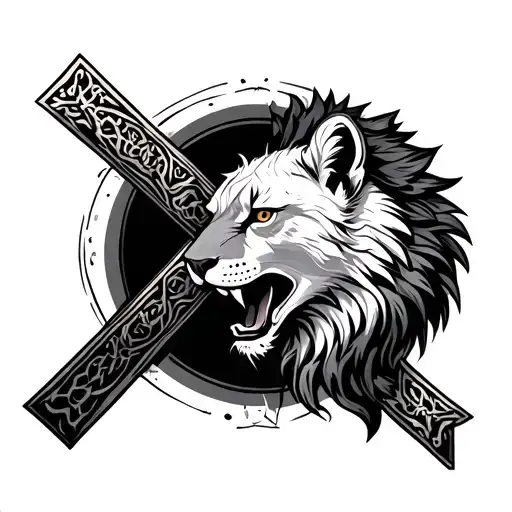 Cross With Animal Surrounded