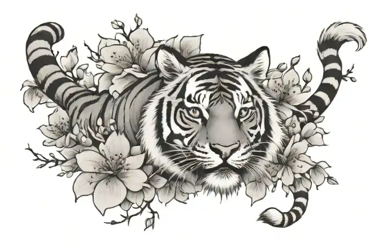 Tiger And Cherry Blossom