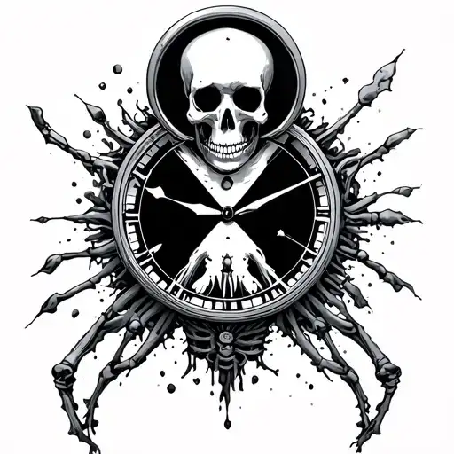 Skeleton And Void With Clock