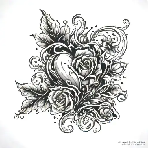 I Want A Mini Tattoo Of A Classic Heart Thawed And Rose Buds Coming Out Inside With The Date 21