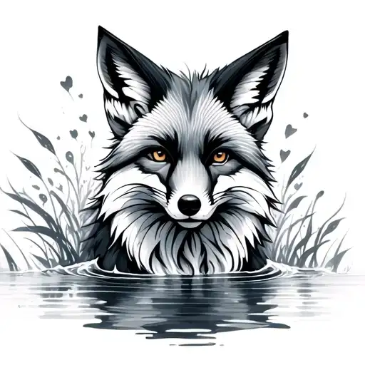 Fox In Water Simple