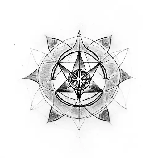 Woman's Hand Holding Seed Of Life Geometry Symbol