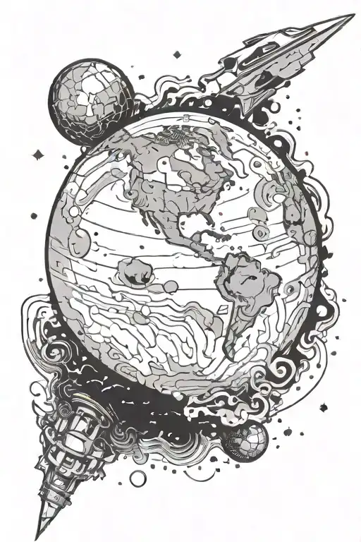 Destroyed Earth With Space Above