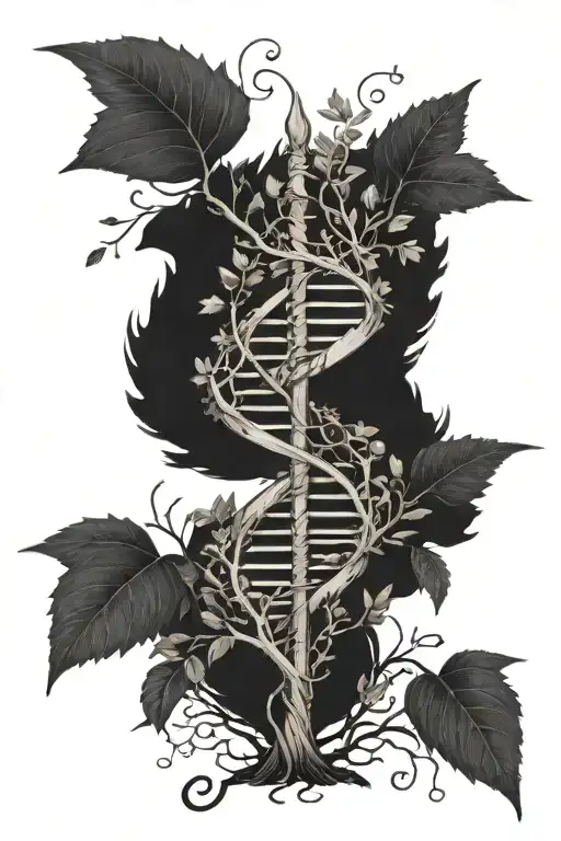 Dna Helix From A Tree With Crown And Roots