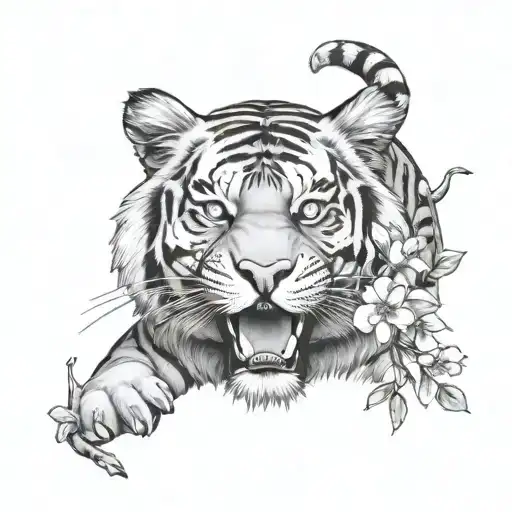 Tiger And Cherry Blossom