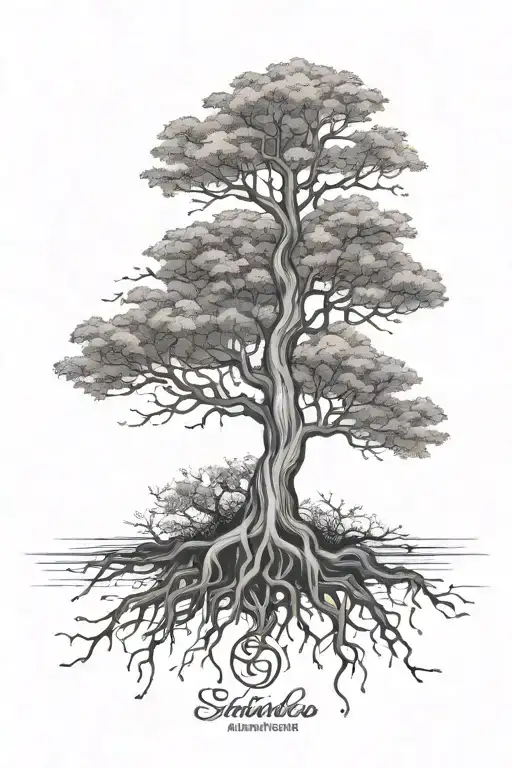 Tree With Writing Inside