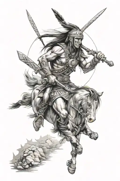 Cherokee Warrior In Battle