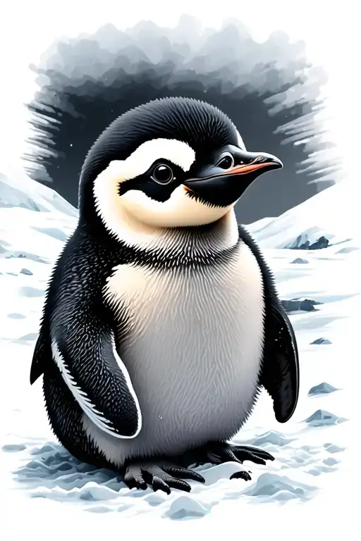 Baby Penguin Polar Landscape