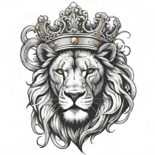 Lion Wearing A Crown Crucification Combo