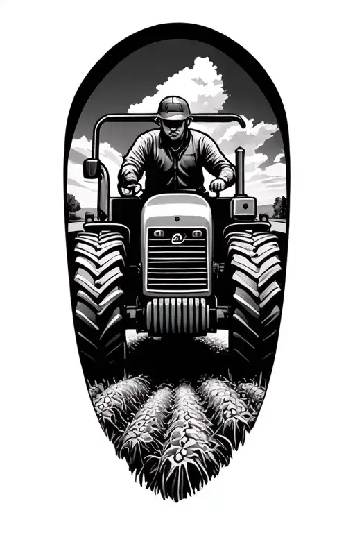 Farming With A Tractor Driving