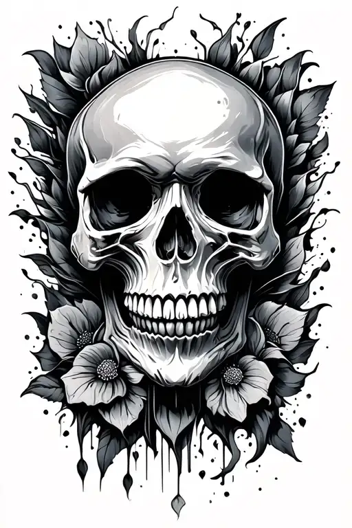 Skull Abstract Tattoo Design