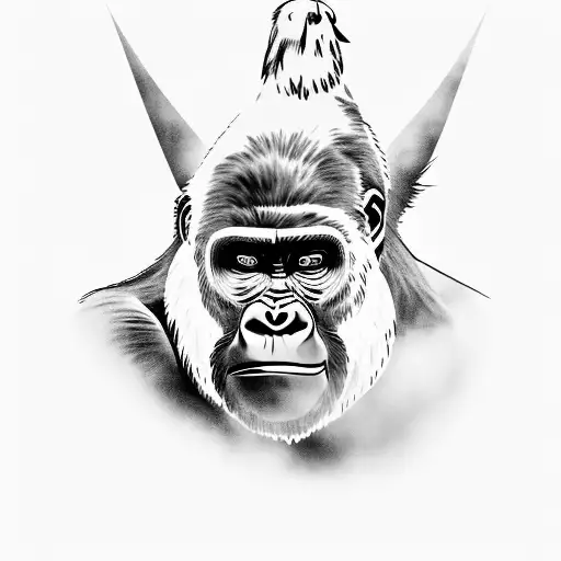 Gorilla With Rooster