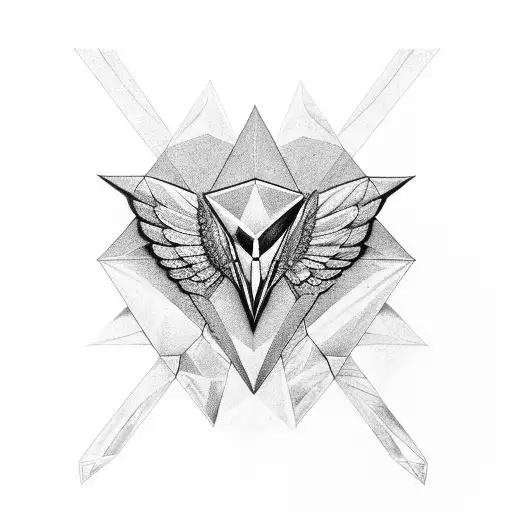 Black Wing Inside A Diamond Shape