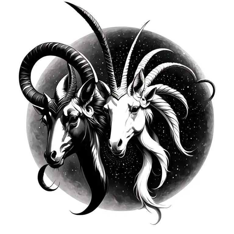 Zodiac Starsign Astrological Sign Virgo And Capricorn In A Fading Sphere Background