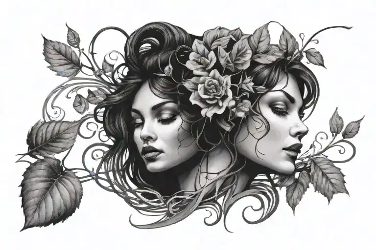 Vines Surrounding Female Face