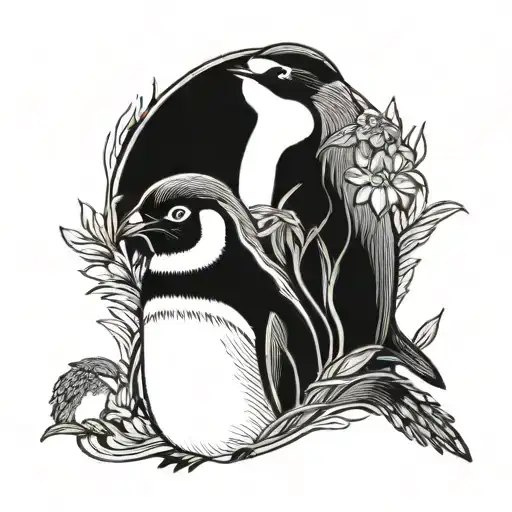 Penguin Family Tattoo Sleeve