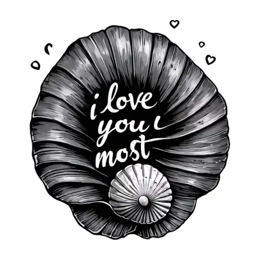 Writing I Love You Most With A Seashell At The End