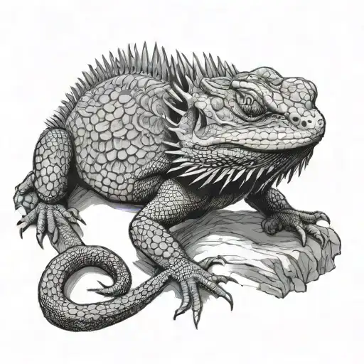 Bearded Dragon With Human Anatomy