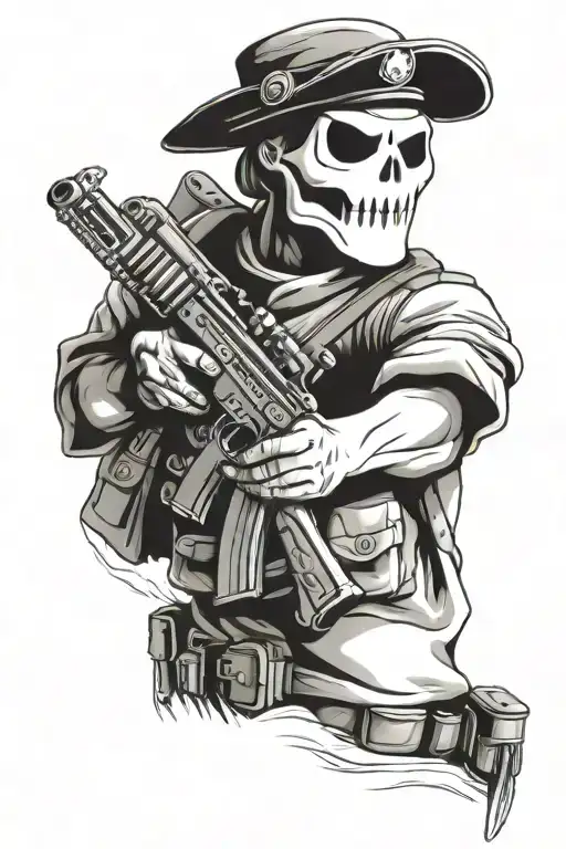 Ghost Revolutionary Soldier Holding A Gun