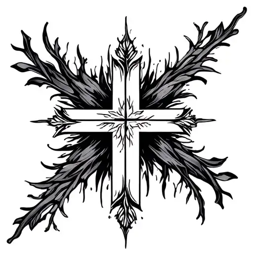 Plain Black Filled In Cross Cover Up